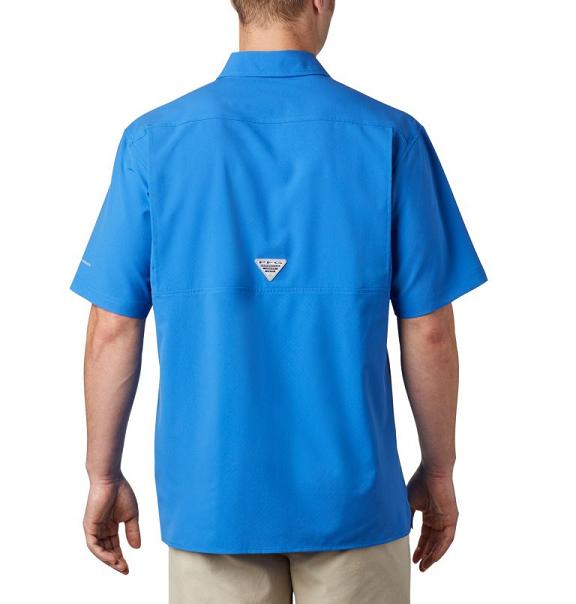 Columbia PFG Zero Rules Shirts Blue For Men's NZ14965 New Zealand